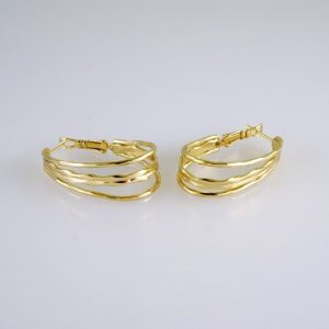 Women Earrings/ Aretes Dama/ Plain/ 14k Real Color// E1282