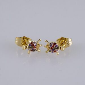 Women Earrings/ Aretes Dama/  Zircon Stone/  14k Real Color// E1287