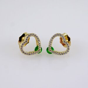 Women Earrings/ Aretes Dama/  Zircon Stone/  14k Real Color// E1292