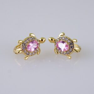 Women Earrings/ Aretes Dama/  Zircon Stone/  14k Real Color// E1303