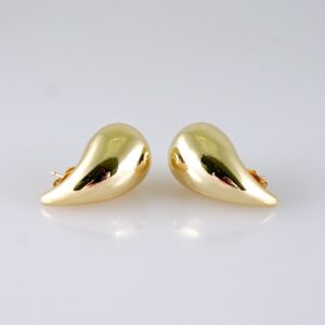 Women Earrings/ Aretes Dama/Plain/14k Real Color// E1332