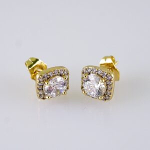 Women Earrings/ Aretes Dama/  Zircon Stone/  14k Real Color// E1339