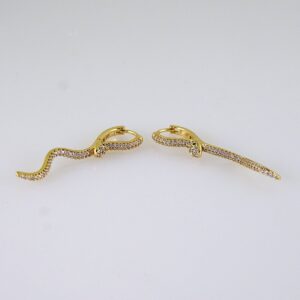 Women Earrings/ Aretes Dama/  Zircon Stone/  14k Real Color// E1345