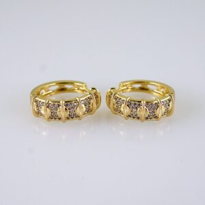Women Earrings/ Aretes Dama/  Zircon Stone/  14k Real Color// E1346
