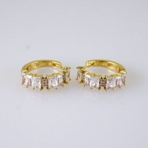Women Earrings/ Aretes Dama/  Zircon Stone/  14k Real Color// E1347