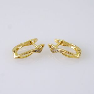 Women Earrings/ Aretes Dama/  Zircon Stone/  14k Real Color// E1355