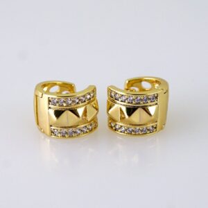 Women Earrings/ Aretes Dama/  Zircon Stone/  14k Real Color// E1356