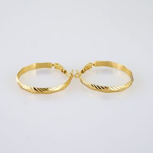 Women Earrings/ Aretes Dama/ Plain/ 14k Real Color// E1361