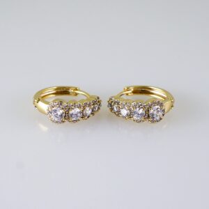 Women Earrings/ Aretes Dama/ Zircon Stone/ 14k Real Color// E1371