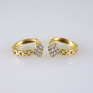 Women Earrings/ Aretes Dama/ Zircon Stone/ 14k Real Color// E1379