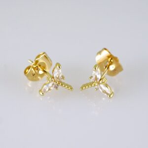 Women Earrings/ Aretes Dama/ Zircon Stone/ 14k Real Color// E1381