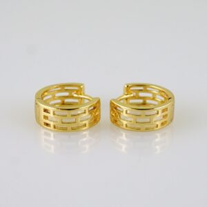 Women Earrings/ Aretes Dama/Plain/ 14k Real Color// E1386