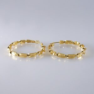 Women Earrings/ Aretes Dama/ Plain/ 14k Real Color// E1402