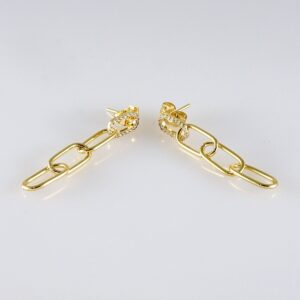 Women Earrings/ Aretes Dama/ Zircon Stone/ 14k Real Color// E1406
