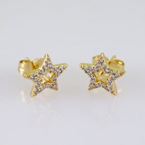 Women Earrings/ Aretes Dama/ Zircon Stone/ 14k Real Color// E1418
