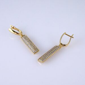 Women Earrings/ Aretes Dama/ Zircon Stone/ 14k Real Color// E1423