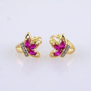 Women Earrings/ Aretes Dama/ Zircon Stone/ 14k Real Color// E1457