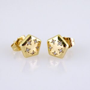 Women Earrings/ Aretes Dama/ Zircon Stone/ 14k Real Color// E1462