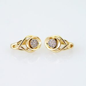 Women Earrings/ Aretes Dama/ Zircon Stone/ 14k Real Color// E1477