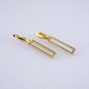 Women Earrings/ Aretes Dama/ Zircon Stone/ 14k Real Color// E1487