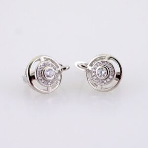 Women Earrings/ Aretes Dama/ Zircon Stone/ Silver Color// E1539