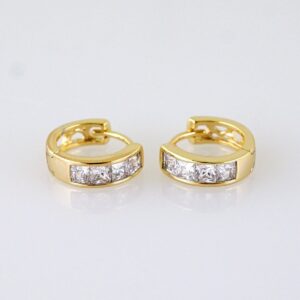 Women Earrings/ Aretes Dama/ Zircon Stone/ 14k Real Color// E1588