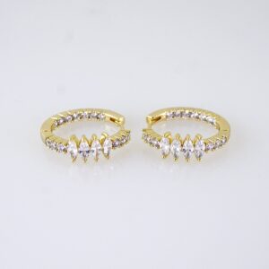 Women Earrings/ Aretes Dama/ Zircon Stone/ 14k Real Color// E1600
