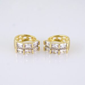 Women Earrings/ Aretes Dama/ Zircon Stone/ 14k Real Color// E1603