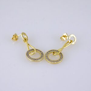 Women Earrings/ Aretes Dama/ Zircon Stone/ 14K Real Color/ Stainless Steel// E1638