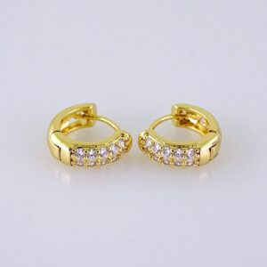 Women Earrings/ Aretes Dama/ Zircon Stone/ 14K Real Color/ Stainless Steel// E1639