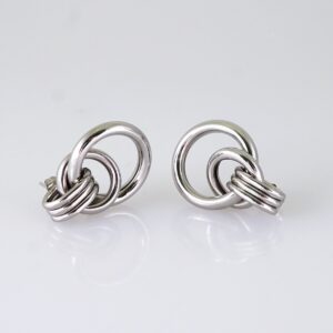 Women Earrings/ Aretes Dama/ Plain/ Silver Color/ Stainless Steel// E1646