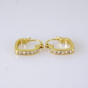 Women Earrings/ Aretes Dama/ Zircon Stone/ 14k Real Color/ Stainless Steel// E1650