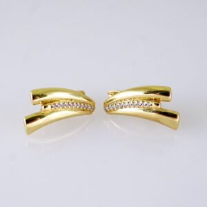 Women Earrings/ Aretes Dama/ Zircon Stone/ 14K Real Color/ Stainless Steel// E1653