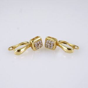 Women Earrings/ Aretes Dama/ Zircon Stone/ 14K Real Color/ Stainless Steel// E1665