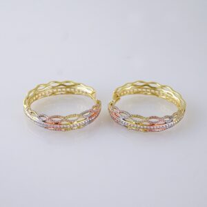 Women Earrings/ Aretes Dama/ Zircon Stone/ Three Color/ Stainless Steel// E1671