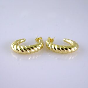 Women Earrings/ Aretes Dama/ Plain/14K Real Color/Stainless Steel// E1672