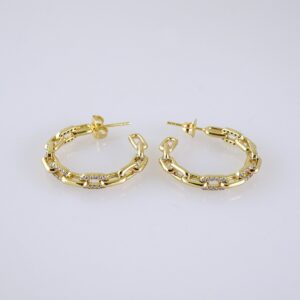 Women Earrings/ Aretes Dama/ Zircon Stone/ 14K Real Color/ Stainless Steel// E1674