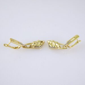 Women Earrings/ Aretes Dama/ Zircon Stone/ 14K Real Color/ Stainless Steel// E1677