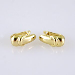 Women Earrings/ Aretes Dama/ Plain/ 14K Real Color/ Stainless Steel// E1679