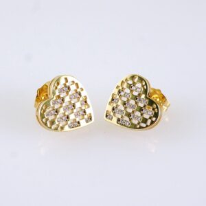 Women Earrings/ Aretes Dama/ Zircon Stone/ 14K Real Color/ Stainless Steel// E1684