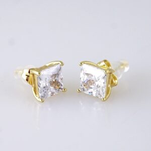 Women Earrings/ Aretes Dama/ Zircon Stone/ 14K Real Color/ Stainless Steel// E1692