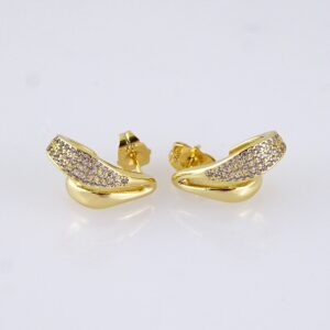 Women Earrings/ Aretes Dama/ Zircon Stone/ 14K Real Color/ Stainless Steel// E1702