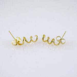 Women Earrings/ Aretes Dama/ Plain/ 14K Real Color/ Stainless Steel// E1708