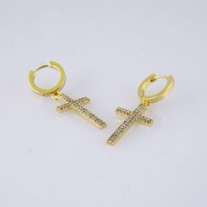 Women Earrings/ Aretes Dama/ Zircon Stone/ 14K Real Color/ Stainless Steel// E1710