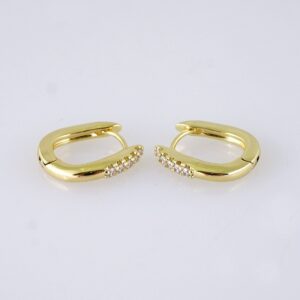 Women Earrings/ Aretes Dama/ Zircon Stone/ 14K Real Color/ Stainless Steel// E1711