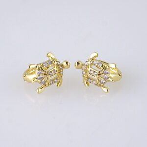 Women Earrings/ Aretes Dama/ Zircon Stone/ 14K Real Color/ Stainless Steel// E1712