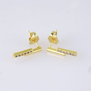 Women Earrings  Aretes Dama  Zircon Stone  14K Real Color  Stainless Steel E1714