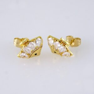 E1715 Womens Earrings  Aretes Dama  Zircon Stone  14K Real Color