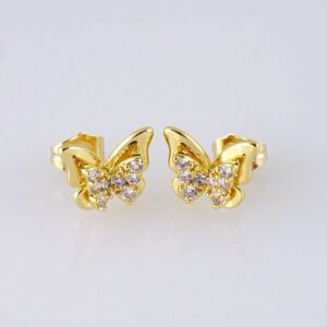 E1716 Womens Earrings  Aretes Dama  Zircon Stone  14K Real Color