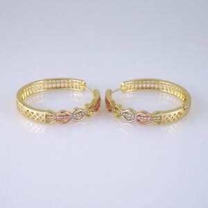 E1720 Womens Earrings  Aretes Dama  Zircon Stone  14K Real Color